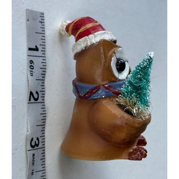 Christmas Owl w/Winter Hat & Scarf Ceramic Figurine 3" Tall-READ - Picture 8 of 9